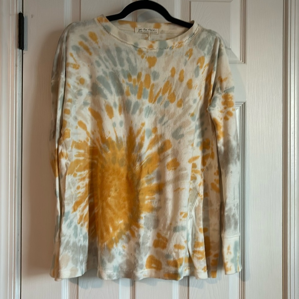 Free People Tie Dye Swing Long Sleeve Tee